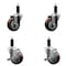 Service Caster 3.5'' Maroon Poly Wheel Swivel 1-1/8'' Expanding Stem Caster Set 2 Brakes, 4PK SCC-EX20S3514-PPUB-MRN-2-TLB-2-118 - alternate 1